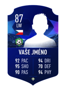 FutCard: Fotbalový dárek pro hráče a fanoušky – Vlastní fotbalová karta - Liga Mistrů 21