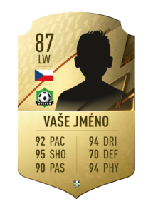 FutCard: Fotbalový dárek pro hráče a fanoušky – Vlastní fotbalová karta - Raritní Zlatá 22
